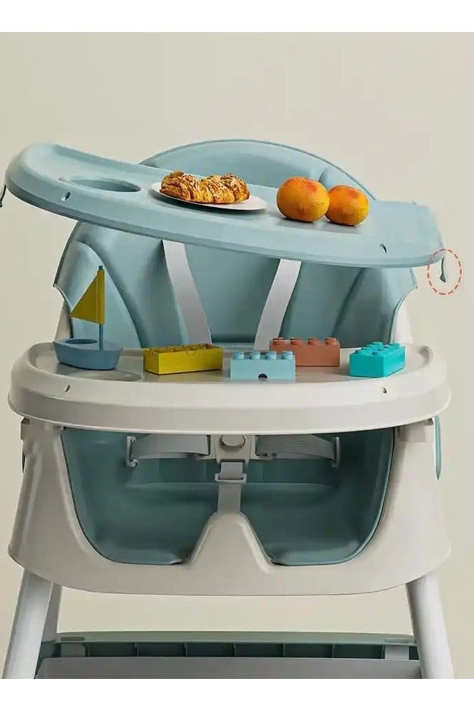 امبريلا كرسي طعام مرتفع للأطفال من امبريلا امقابل للطي بـ6 أوضاع لتغذية حديثي الولادة، صينية وجبات مزدوجة قابلة للإزالة والتعديل بتصميم قابل للإمالة مع عجلات ممتازة - Image 2