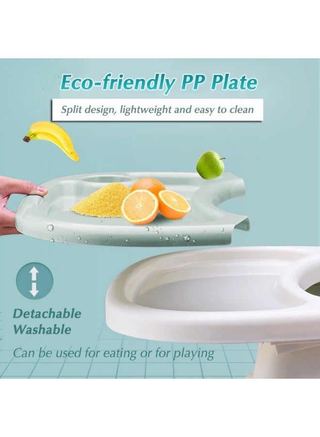 امبريلا كرسي طعام مرتفع للأطفال من امبريلا امقابل للطي بـ6 أوضاع لتغذية حديثي الولادة، صينية وجبات مزدوجة قابلة للإزالة والتعديل بتصميم قابل للإمالة مع عجلات ممتازة - Image 4