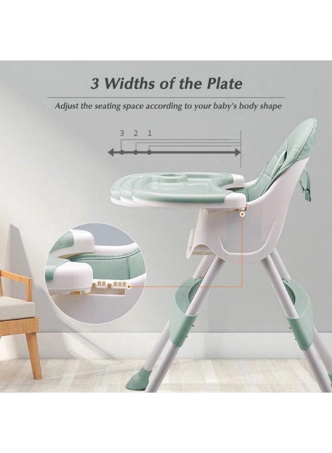 امبريلا كرسي طعام مرتفع للأطفال من امبريلا امقابل للطي بـ6 أوضاع لتغذية حديثي الولادة، صينية وجبات مزدوجة قابلة للإزالة والتعديل بتصميم قابل للإمالة مع عجلات ممتازة - Image 3