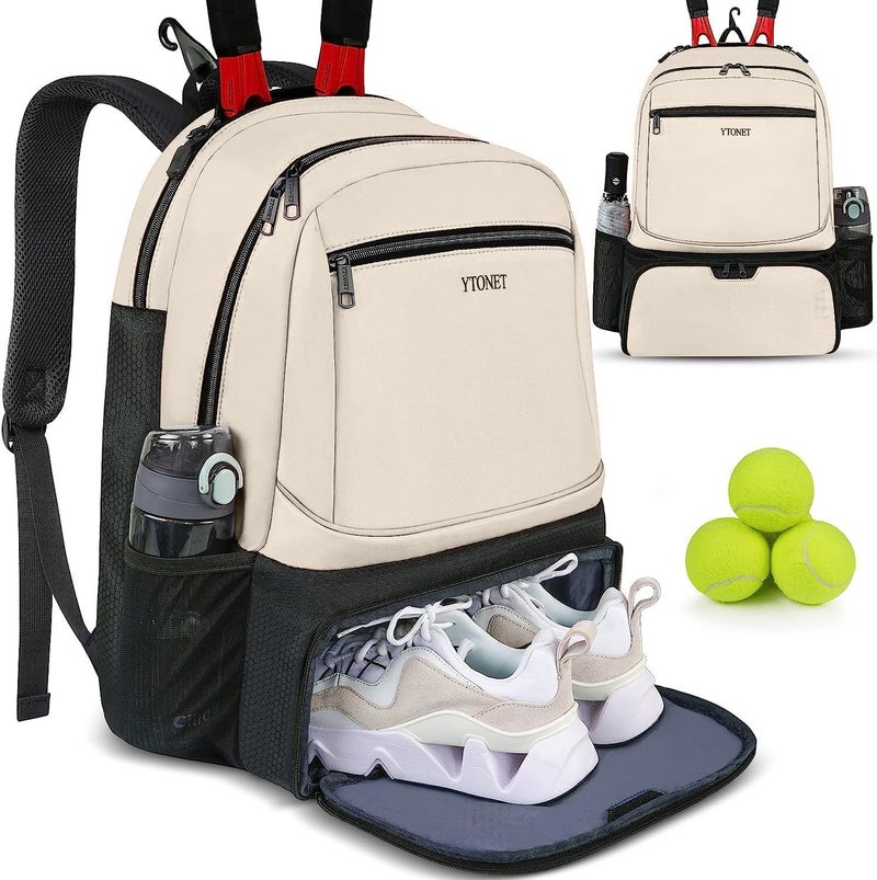 Ytonet Tennis Bag Tennis Backpack for Women Men 2 Rackets with Insulated Pocket Ventilated Shoe Compartment - Image 1