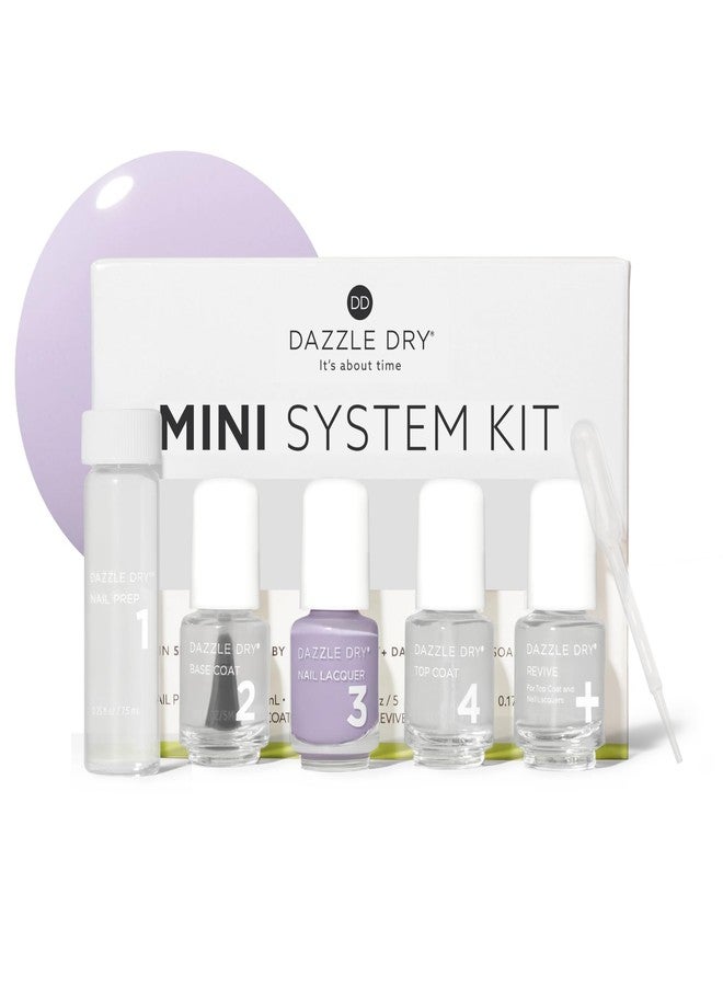 Dazzle Dry Mini Kit 4 Step System - Faith, a cool, pastel lavender with gray undertones. Full coverage cream. (5 Piece Kit / 5 Manicures) - Image 1