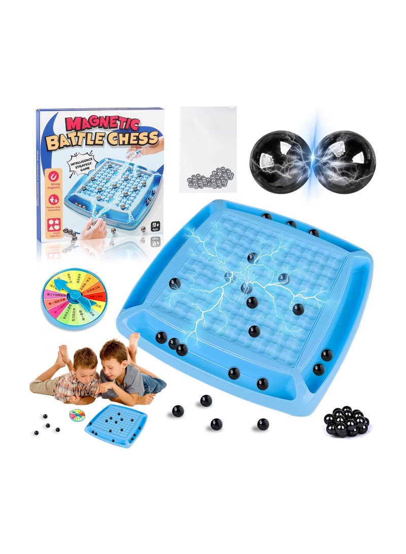 لعبة شطرنج مغناطيسية، رقعة شطرنج مغناطيسية، لعبة طاولة مغناطيسية، لعبة رقعة شطرنج، شطرنج معركة مع مغناطيس، لعبة شطرنج مغناطيسية للتجمعات العائلية والسفر - Image 1