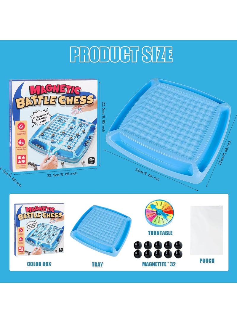 لعبة شطرنج مغناطيسية، رقعة شطرنج مغناطيسية، لعبة طاولة مغناطيسية، لعبة رقعة شطرنج، شطرنج معركة مع مغناطيس، لعبة شطرنج مغناطيسية للتجمعات العائلية والسفر - Image 2