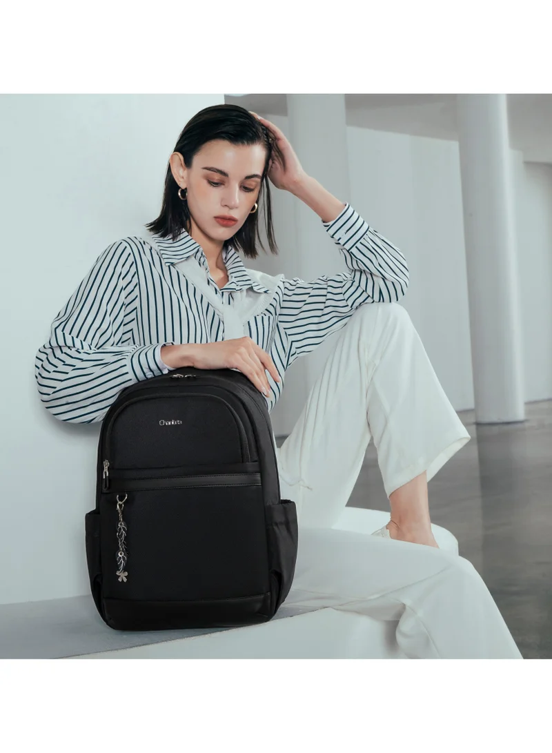 Chantria Black Durable Premium Laptop Backpack Water-Resistant Multifunctional Anti-Theft Daypack for Casual/Travel/School/College, CB00648-Black  | Best Price UAE