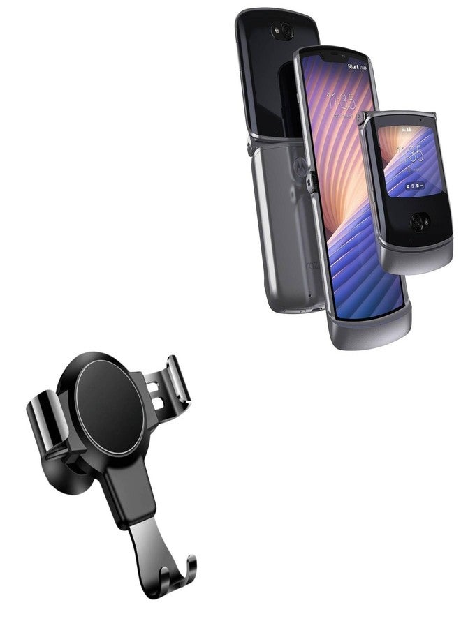 BoxWave حامل سيارة BoxWave متوافق مع Motorola Razr 5G - حامل سيارة X-Switch، مثبت في فتحة التهوية بسيط وأنيق - أسود داكن - Image 1
