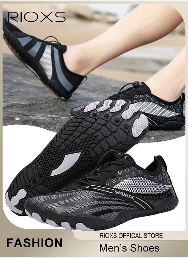 RIOXS Water Shoes for Men, Men's Quick-Drying Beach Swimming Shoes, Barefoot Backpacking Shoes, Outdoor Athletic Sport Shoes For Surfing/ Diving/ Kayaking/ Boating/ Hiking/ Surfing/ Walking  - Image 1