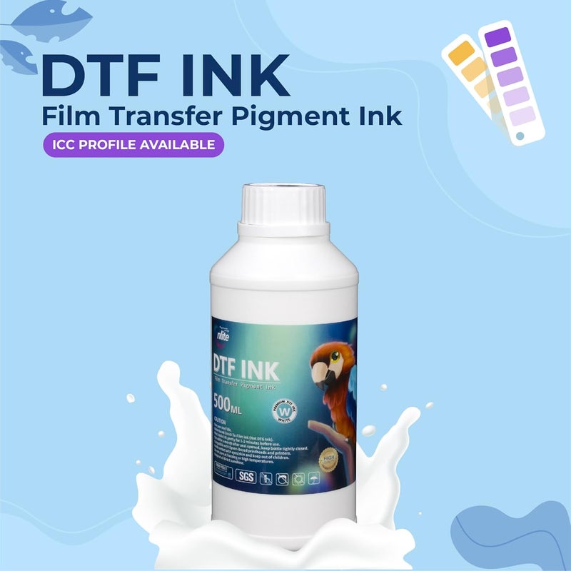 Enlite Premium DTF White Ink for DTF Heat Transfer Film Printing, Used for Epson Printhead L1800 L805 R1390 4720 I3200 XP600 DX7 DX5 5113, Great Fluency, Whiteness and Covering Rate, 16.9oz - Image 2