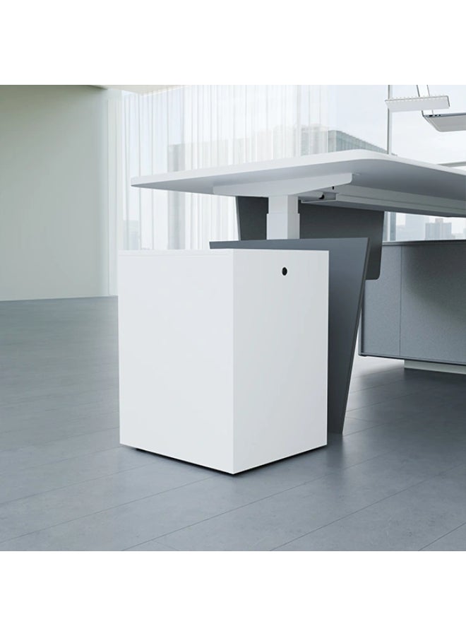 NEO FRONT FURNITURE Workstation Drawer – Powder-Coated White HDF Office Drawer Unit for Single Desk & Workstation Table (400 x 570 x 450 mm) XPFA-LDG06  - Image 1