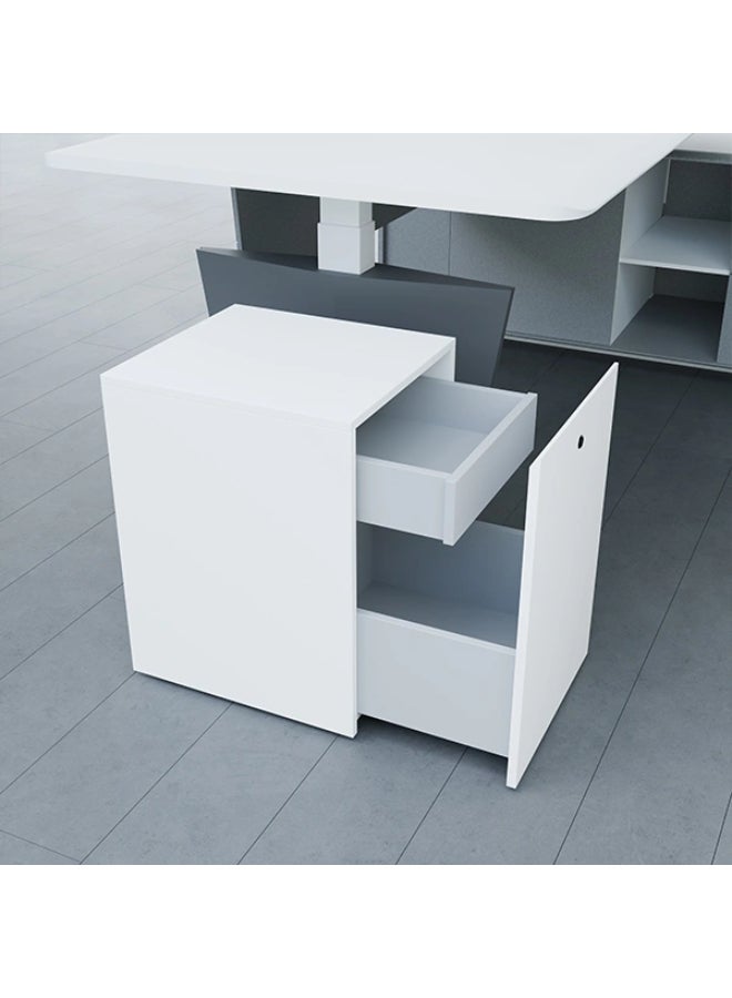 NEO FRONT FURNITURE Workstation Drawer – Powder-Coated White HDF Office Drawer Unit for Single Desk & Workstation Table (400 x 570 x 450 mm) XPFA-LDG06  - Image 2