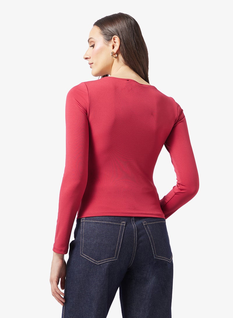 ELLA Fiited Top With Neck Cut Out Detail - Image 3