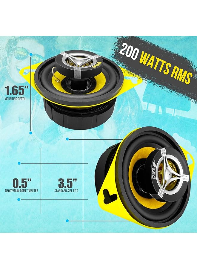 Pyle Car Two Way Speaker System - Pro 3.5 Inch 120 Watt 4 Ohm Mid Tweeter Component Audio Sound Speakers For Car Stereo W/ 20 Oz Magnet Structure, 1.65” Mount Depth Fits Standard Oem - Plg3.2 - Image 2
