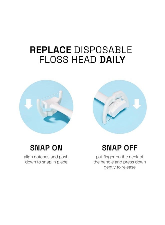 REACH Listerine Ultraclean Access Flossers Disposable Heads Fresh Mint Crystals 28 Each (Pack of 3) - Image 5