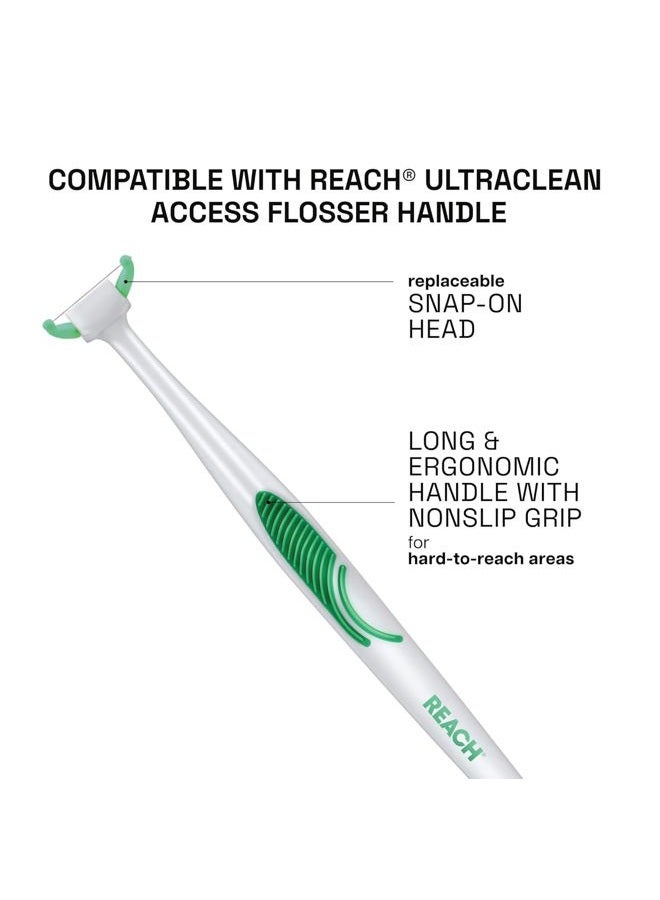 REACH Listerine Ultraclean Access Flossers Disposable Heads Fresh Mint Crystals 28 Each (Pack of 3) - Image 4