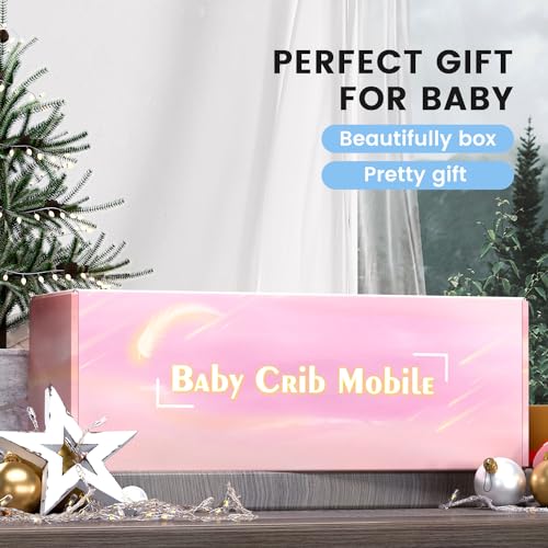 FEISIKE Baby Crib Mobile for Girls Boys with 3 Modes Digital Musical Motor（Rotating Only, Music Only, Rotating & Music, 35 Lullabies, Pink Elephant Nursery Mobile, Knob Type - Image 5