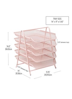 Mind Reader  Network Collection 5-Tier Paper Tray File Storage Desktop Organizer Metal Mesh Pink - pzsku/Z05EF08DD56A6E3A2BBC8Z/45/_/1721983983/2cace6b2-9e8c-4f11-b3a4-a5695e9ac7c0