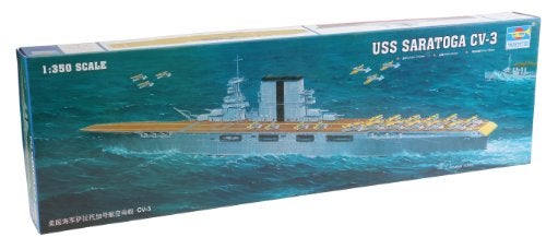 Trumpeter 1350 USS Saratoga CV3 Aircraft Carrier Model Kit - Image 1