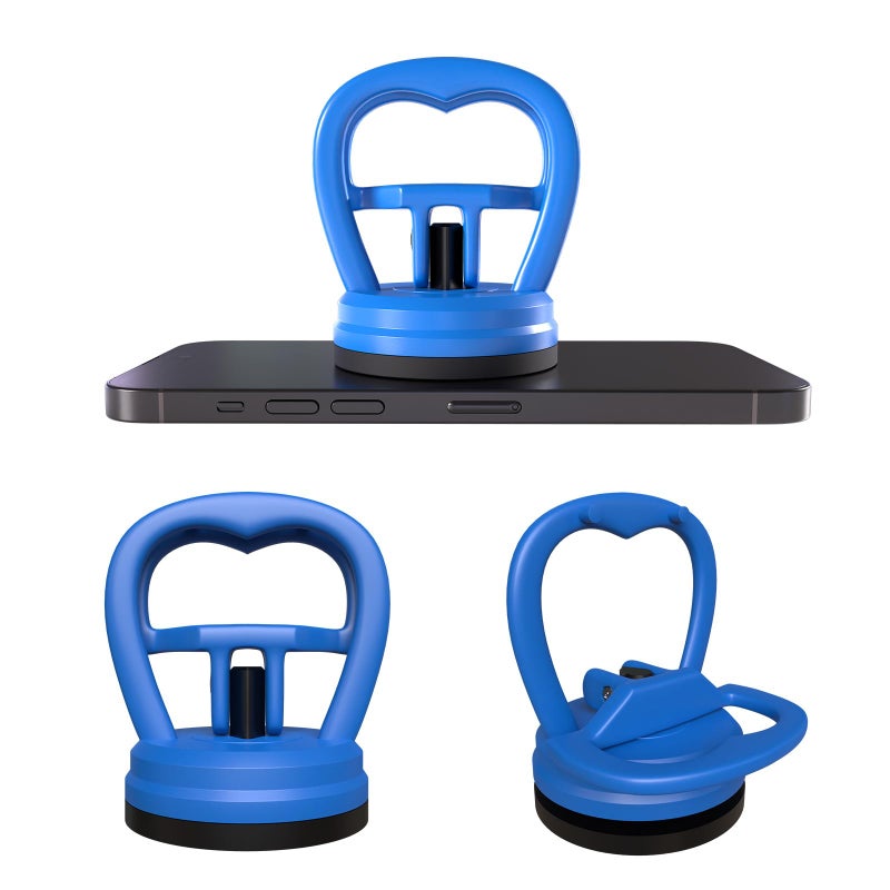 MMOBIEL Suction Cups 2 Pieces Glass Suction Cup Dent Puller and Opening Tool for Electronic Devices up to 22 lb Heavy Duty Suction Cups Vacuum Cup Small Suction Cups Blue