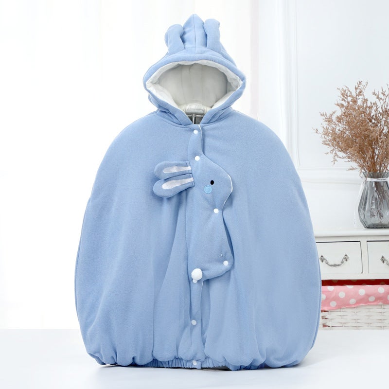 Baby Cape Cloak Autumn Winter Windproof Wrap 0-6M rabbit blue