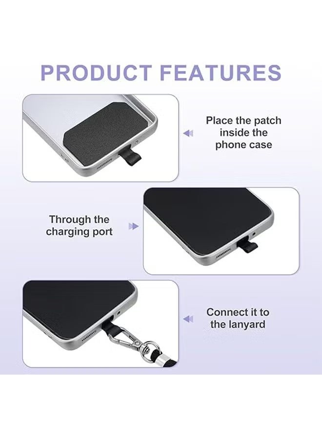 2 pcs Phone Lanyard, Universal Crossbody Cell Phone Lanyards, Multifunctional Nylon Patch Adjustable Shoulder Neck Strap Compatible with Most Smartphones(Black+Grey) - Image 3