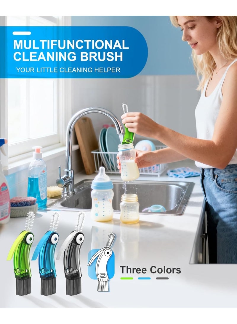 3 in 1 Cup Lid Cleaning Brush 3 PCS - Home Kitchen Multifunctional Cleaning Brush Set, Gap Cleaner Brushs and Portable Travel Bottle Lid Cleaner Tools (Multicolor) - Image 2
