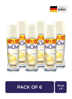 MUM Deodorant Roll-on - Jasmine, 48-Hrs Protection, Quick Drying Formula For All Skin Type, Pack of 6, 75ml Each  - Image 1