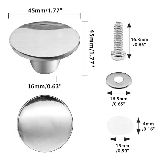 Uenhoy 4 Pcs Dutch Oven Knob Stainless Steel Pan Pot Lid Handle Replacement Knobs for Le Creuset, Aldi, Lodge and Other Enameled Dutch Oven, Silver - Image 3