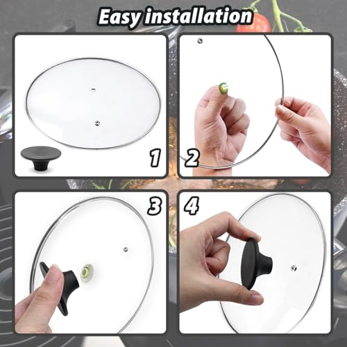 Uenhoy 4 Pcs Dutch Oven Knob Stainless Steel Pan Pot Lid Handle Replacement Knobs for Le Creuset, Aldi, Lodge and Other Enameled Dutch Oven, Silver - Image 4