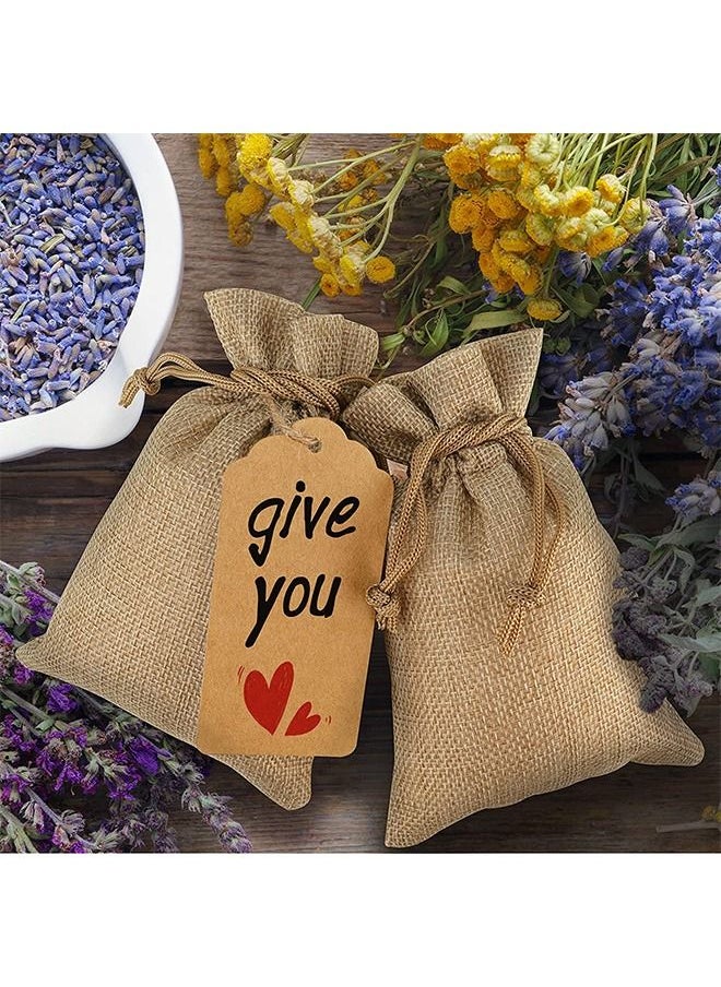 Generic 20 Pcs Drawstring Burlap Gift Storage Bags, Breathable Durable Double Layer Thickening Linen Storage Pouches, DIY Jewelry Candy Spice Craft Sachet Bulk Bags (Brown)  - Image 5