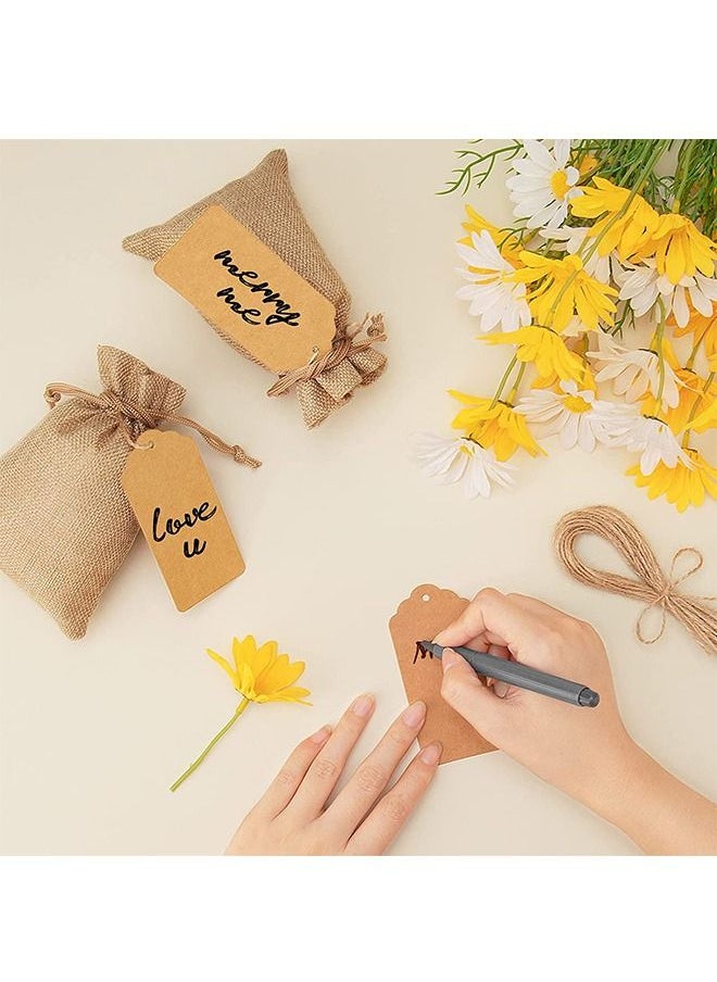 20 Pcs Drawstring Burlap Gift Storage Bags, Breathable Durable Double Layer Thickening Linen Storage Pouches, DIY Jewelry Candy Spice Craft Sachet Bulk Bags (Brown)