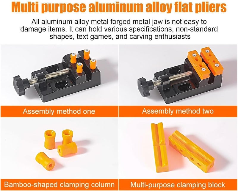 Aputue Mini Vise, Compact Tabletop Clamp for Drilling and Crafting, Adjustable Miniature Vise for Jewelry Making, Watch Repair, and DIY Woodworking Projects - Image 3