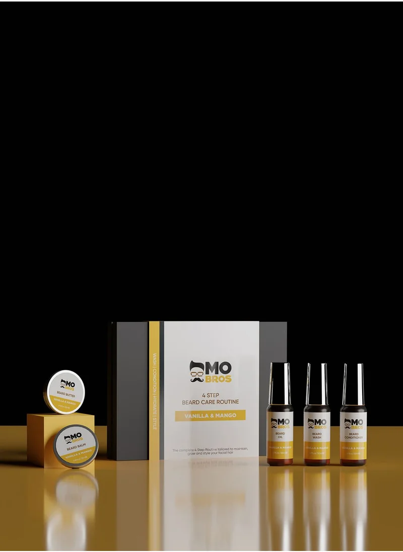 MO BRO'S 4 Step Beard Care Kit - Vanilla & Mango