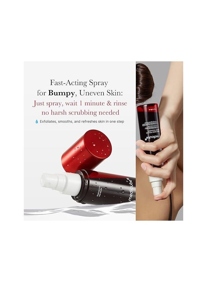 medicube Red Body Peeling Shot, Strawberry Skin Body Spray Cleanser, AHA + BHA + Succinic Acid, Exfoliating, 3.88 oz. - Image 2