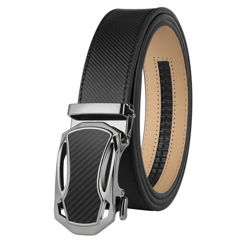 Lavemi Mens Real Leather Ratchet Dress Casual Belt Cut to Exact FitElegant Gift Box361307 Black 44
