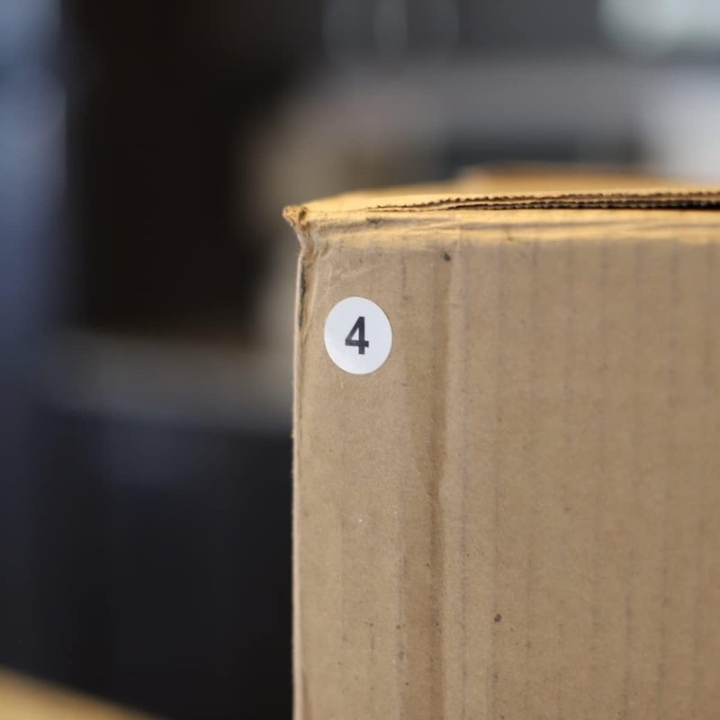 InStockLabels.com White with Black Number 4 Circle Dot Stickers, 3/4 Inch Round, 500 Labels on a Roll for Organization and Inventory - Semi-Gloss Finish - Made in The USA - Image 3