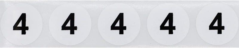 InStockLabels.com White with Black Number 4 Circle Dot Stickers, 3/4 Inch Round, 500 Labels on a Roll for Organization and Inventory - Semi-Gloss Finish - Made in The USA - Image 2