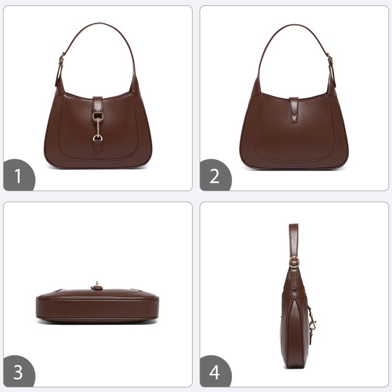 Keyli Shoulder Bag for Women Vegan Leather Shoulder Handbags Small Cute Hobo Purses trendy Top Handle Crossbody Bag with Adjustable Strap chocolate - Image 5