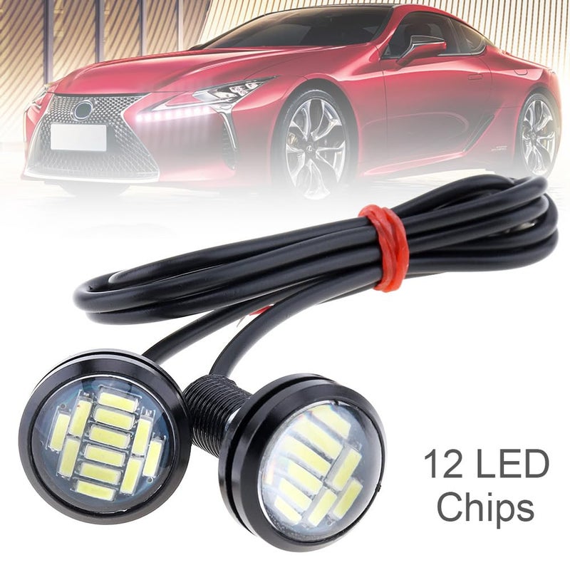 DriSentri Eagle Eye LED Lights, 10Pcs 23mm Eagle Eye High Power 4014 12SMD 12V Car Fog DRL Bulb Reverse Backup Parking Signal, White - Image 3