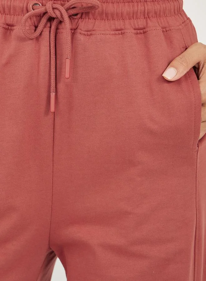Styli Diagonal Panelled Wide Leg Joggers