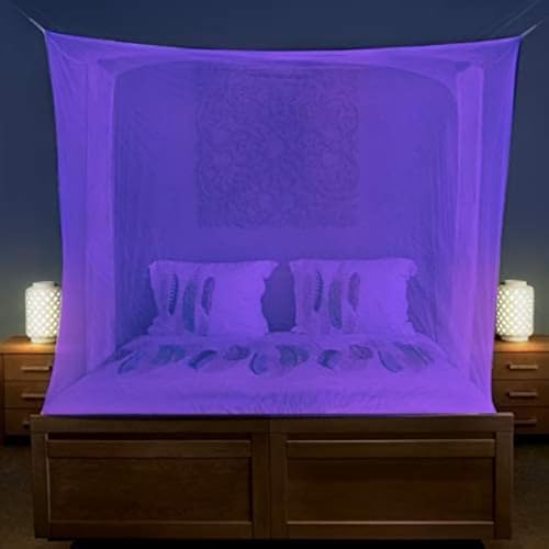 Gesto Mosquito Net | Machhardani - Polycotton Mosquito Net for Bed King Size | Double Bed - Durable Rectangular Mosquito Nets - 256 Mesh Bed Net for Insects & Bugs Protection - Mosquito Net for Home(10 x 6.5 Feet, Purple) - Image 1