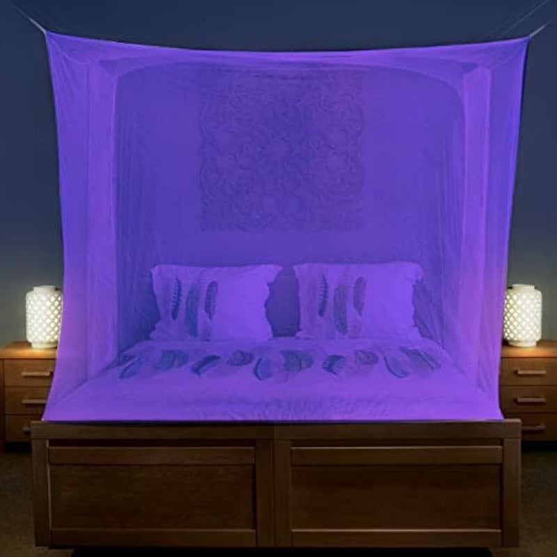 Gesto Mosquito Net | Machhardani - Polycotton Mosquito Net for Bed King Size | Double Bed - Durable Rectangular Mosquito Nets - 256 Mesh Bed Net for Insects & Bugs Protection - Mosquito Net for Home(10 x 6.5 Feet, Purple) - Image 4