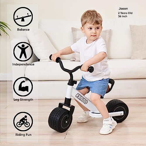 KRIDDO Baby Balance Bike 12 Year Old Mini Cruiser Bike for One Year Old First Birthday Gifts Baby Toys 12 Months to 25 Year Old White - Image 5
