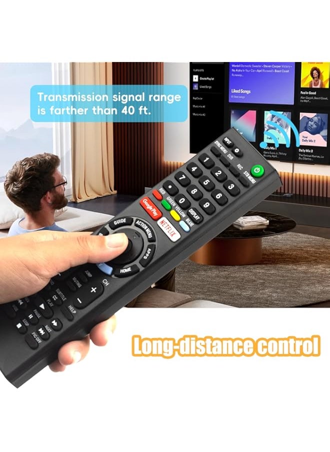 HuHa - EFGWXYZ Universal Replacement Remote for Sony-TV-Remote，for Sony-TVs and Sony-Bravia-TVs，for All Sony 4K UHD LED LCD HD Smart TVs, with Netflx, Gogle-Play Buttons-1pc-No Voice Function - Image 1