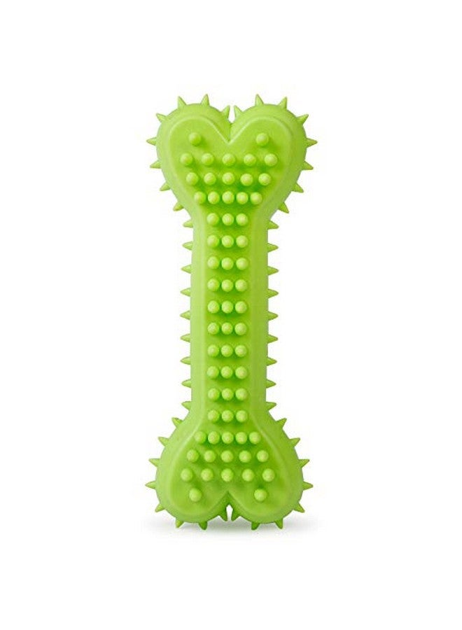 Soft Natural Rubber Squeaky Spiky Bone Chew Toys For Aggressive Chewers Dental Teething Cleaning Toy (Blue) - Image 4