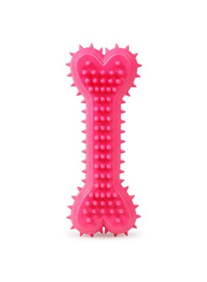 Soft Natural Rubber Squeaky Spiky Bone Chew Toys For Aggressive Chewers Dental Teething Cleaning Toy (Blue) - Image 3