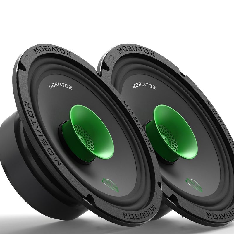 mobiator MB-M65T 6.5" 2-Way Pro Audio Midrange Coaxial Speakers, 360W Max, 4-Ohm, 1.5" Voice Coil, with Built-in Bullet Tweeters, Easy to Install in Cars/Trucks/Doors (Pair) - Image 1