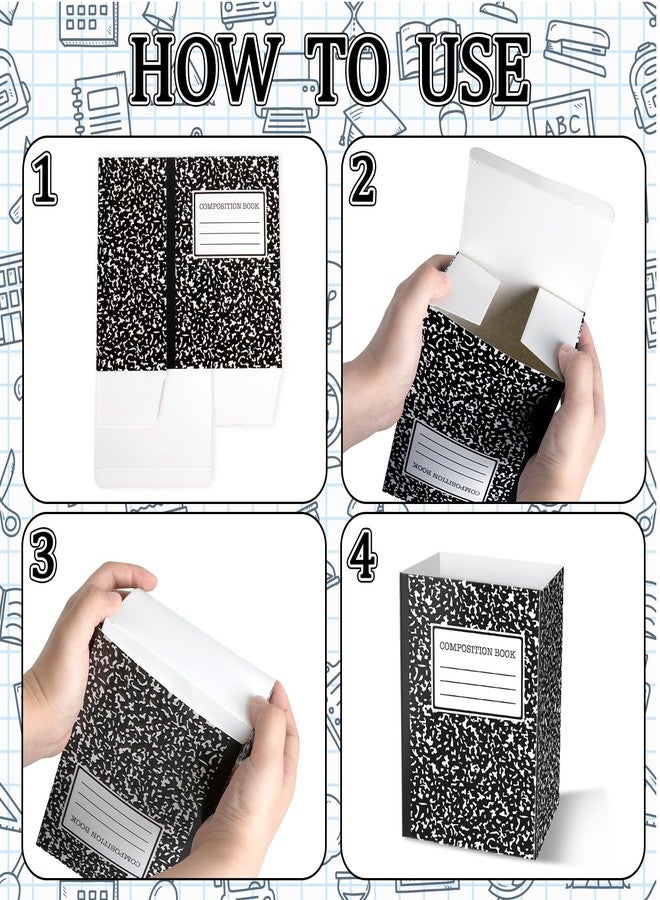 Demonwer 24 Pcs Back to School Candy Box Composition Notebook Gift Boxes Classroom Popcorn Treat Containers for Preschool Primary First Day of School Party Supplies - Image 3