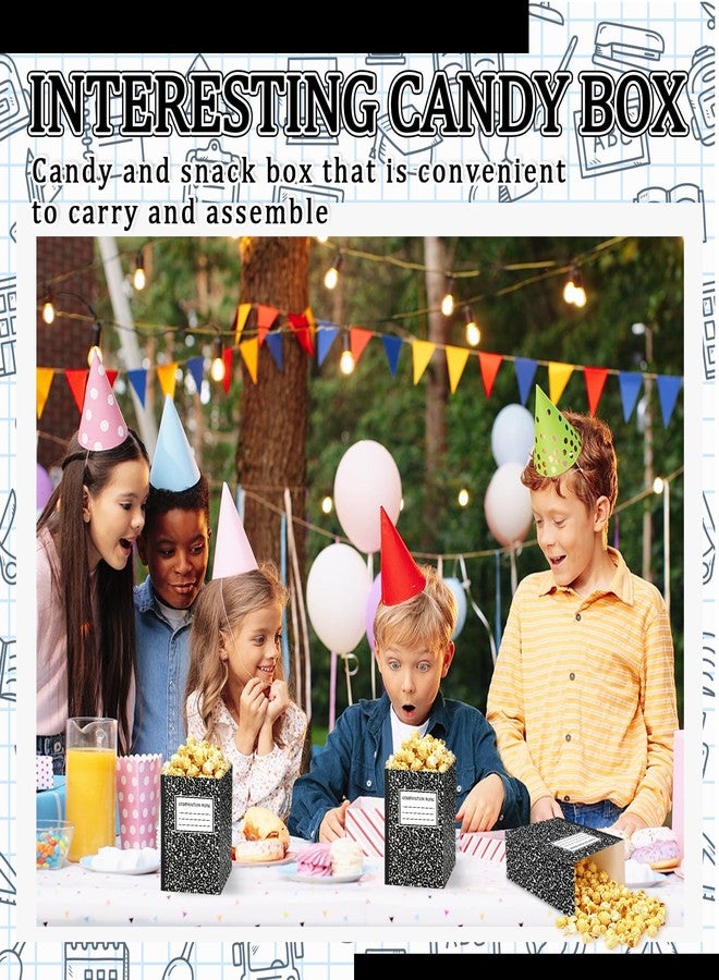 Demonwer 24 Pcs Back to School Candy Box Composition Notebook Gift Boxes Classroom Popcorn Treat Containers for Preschool Primary First Day of School Party Supplies - Image 5