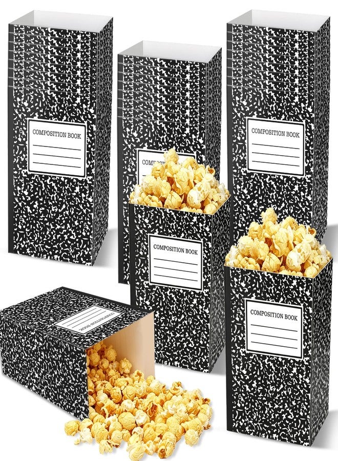 Demonwer 24 Pcs Back to School Candy Box Composition Notebook Gift Boxes Classroom Popcorn Treat Containers for Preschool Primary First Day of School Party Supplies - Image 1
