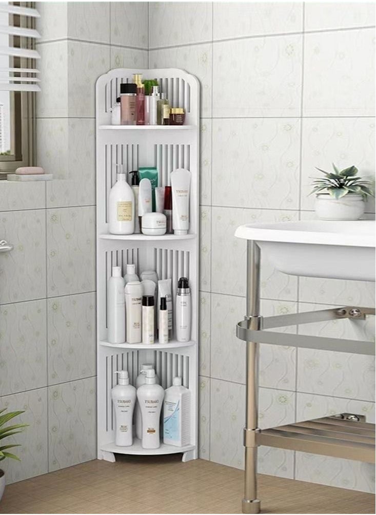 Kutis Washable Four Layers Swivel Corner Shelving Resin Material Shelf Bathroom Cabinet 22 x 120 Centimeter  - Image 2
