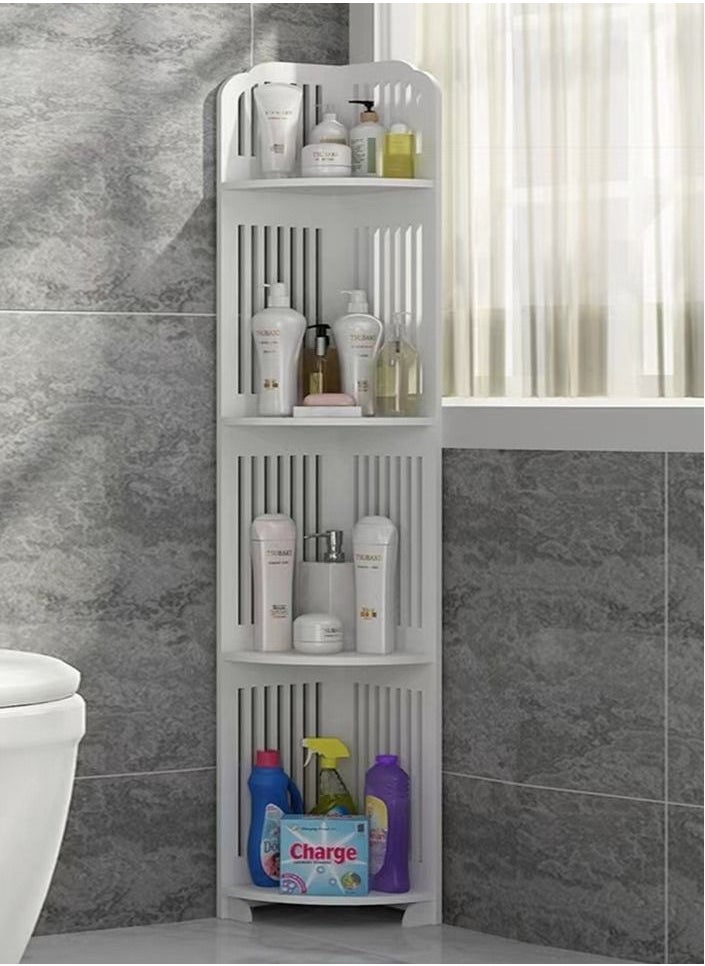 Kutis Washable Four Layers Swivel Corner Shelving Resin Material Shelf Bathroom Cabinet 22 x 120 Centimeter  - Image 1